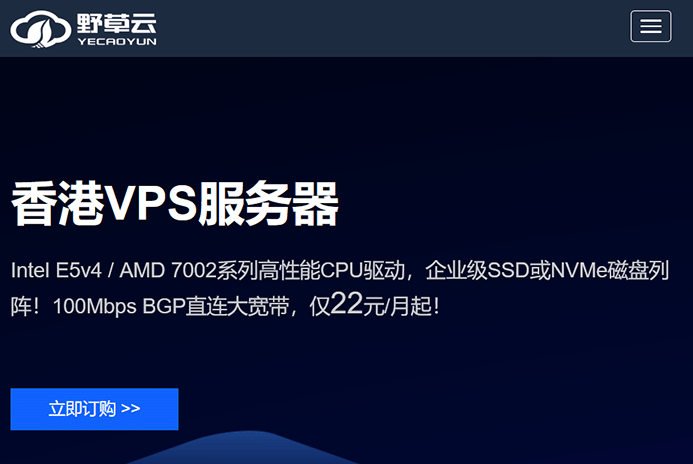 杀疯了！野草云香港VPS新品首发：100M不限流量，年付仅120元-主机达人