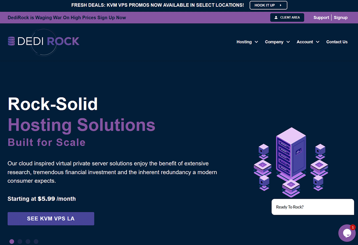 DediRock 特价 VPS 推荐：美国洛杉矶 / 纽约机房，年付 6.59 美元起，大硬盘机型低至 11.88 美元-主机达人