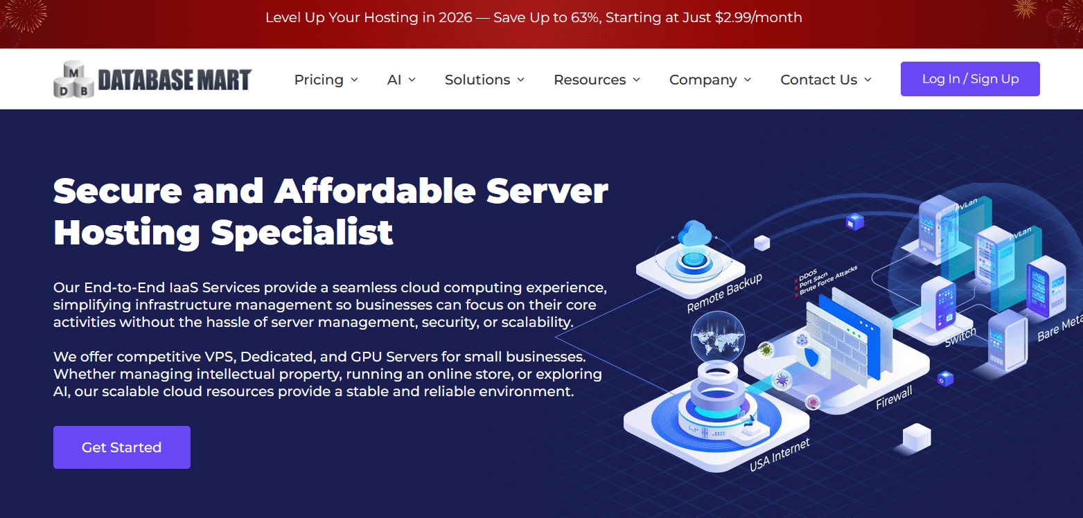 2026开年王炸！Database Mart美国Windows VPS低至$2.99，GPU服务器大降价-主机达人
